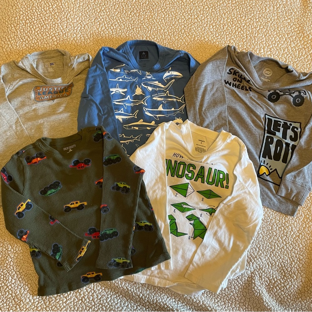 Kids Graphic Long Sleeve Shirts - Assorted Colors. Size 5/6